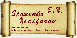 Stamenko Nićiforov vizit kartica